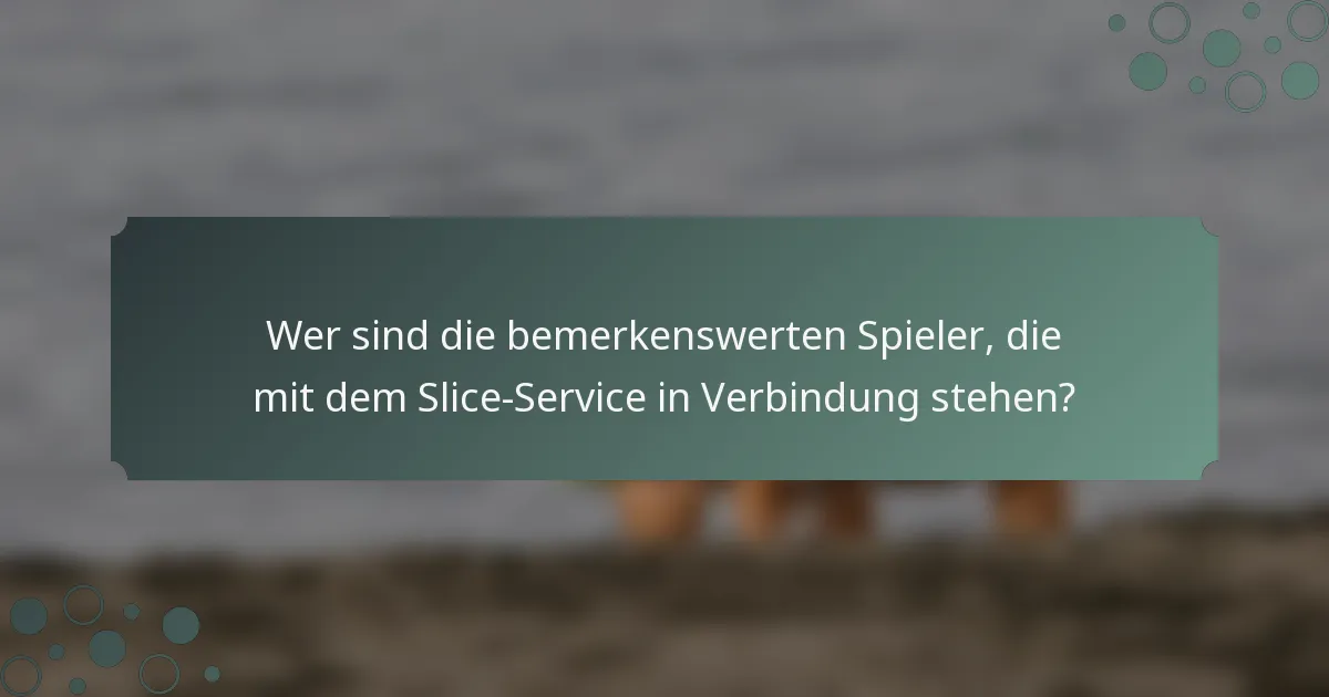Wer sind die bemerkenswerten Spieler, die mit dem Slice-Service in Verbindung stehen?