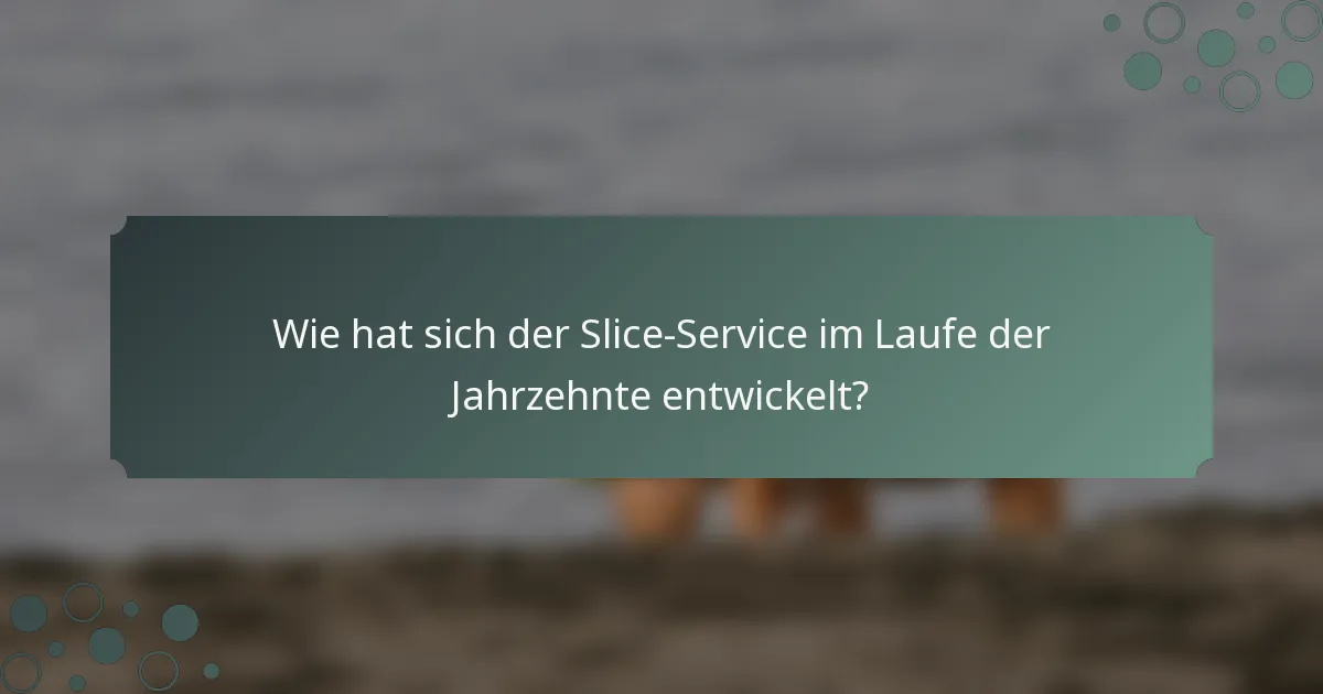 Wie hat sich der Slice-Service im Laufe der Jahrzehnte entwickelt?
